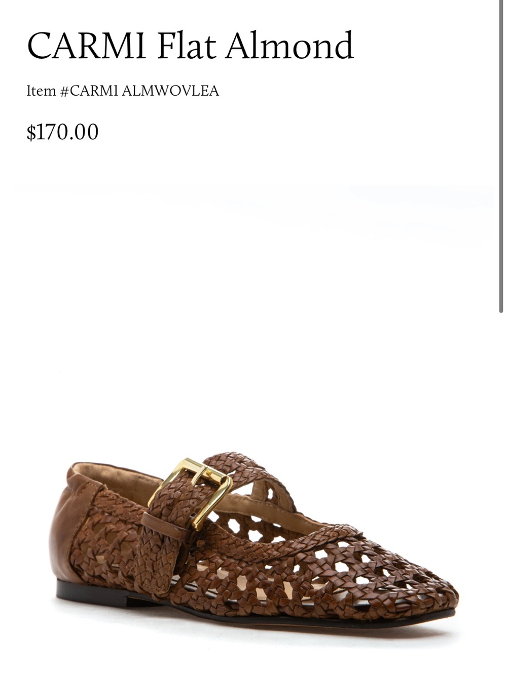 Silent D Carmi Almond Woven Leather Flat